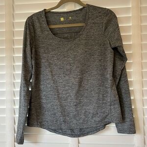 Xersion Exercise Top Heather Gray Long Sleeves Small